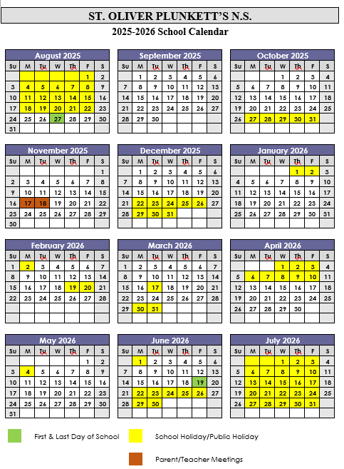 School Calendar 2024/2025