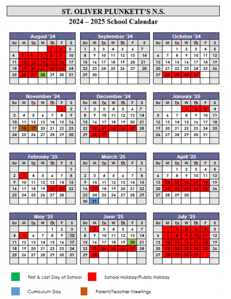 School Calendar 2024/2025